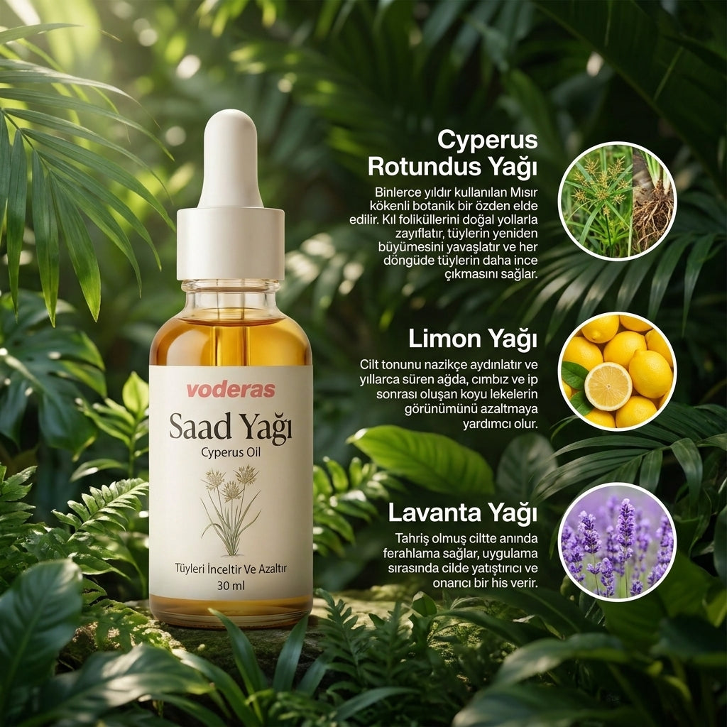 Voderas™ Saad Yağı Serum | Azalan ve İncelen Tüyler